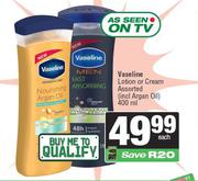 Vaseline Lotion Or Cream Assorted-400ml Each