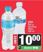 Spar Still Or Sparkling Water-For 2 x 500ml