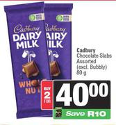 Cadbury Chocolate Slabs Assorted-For 2 x 80g