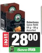 Robertsons Spice Refill Assorted-For 2 x 64g-89g