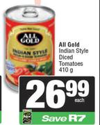 All Gold Indian Style Diced Tomatoes-410g