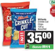 Willards Crinkle Cut Chips Assorted-For 2 x 120g