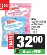 Spar Squillos Minis Or Mallows Pink & White-For 2 x 130g