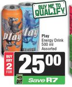 Play Energy Drink Assorted-For 2 x 500ml