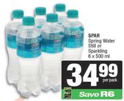 Spar Spring Water Still Or Sparkling-For 6 x 500ml