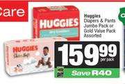 Huggies Diapers & Pants Jumbo Pack Or Gold Value Pack Assorted-Per Pack