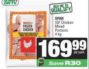 Spar IQF Chicken Mixed Portions-4Kg Per Pack