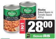 Rhodes Baked Beans In Tomato Sauce-For 2 x 410g