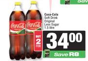 Coca Cola Soft Drink Original Less Sugar-For 2 x 1.5L