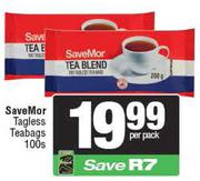 SaveMor Tagless Teabags-100's Pack