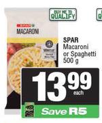 Spar Macaroni Or Spaghetti-500g Each