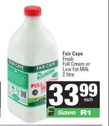 Fair Cape Fresh Full Cream Or Low Fat Milk-2L