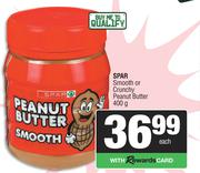 Spar Smooth Or Crunchy Peanut Butter-400g