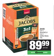 Jacobs 3 In 1 Or 2 In 1 Coffee Sticks-10s