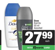Dove Roll On Assorted-50ml Each