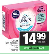 Lil-Lets Non-Applicator Tampons Assorted-10s Per Pack