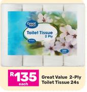 Great Value 2 Ply Toilet Tissue-24s