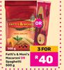Fatti's & Moni's Macaroni Or Spaghetti-For 3 x 500g