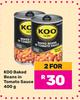 Koo Baked Beans In Tomato Sauce-For 2 x 400g