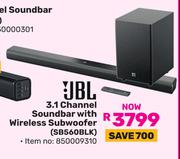 JBL 3.1 Channel Soundbar With Wireless Subwoofer SB560BLK 850009310