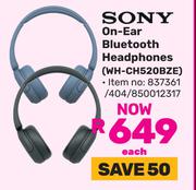 Sony On Ear Bluetooth Headphones WH-CH520BZE 837361/404/850012317