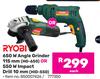 Ryobi 650W Angle Grinder 115mm (HG-650) Or 550W Impact Drill 10mm(HID-550)-Each
