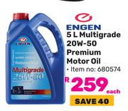 Engen Mutigrade 20W-50 Premium Motor Oil-5Ltr Each