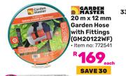 Garden Master 20m X 12mm Garden Hose With Fittings GM20122WF-Each