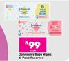 Johnson's Baby Wipes 6-Pack Assorted