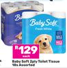 Baby Soft 2 Ply Toilet Tissue 18s Pack Assorted-Each