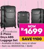 Travelwize 3-Piece Onyx ABS Luggage Set