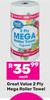Great Value 2 Ply Mega Roller Towel-Each