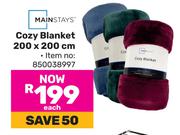 Mainstays Cozy Blanket 200 x 200cm-Each