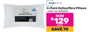 Mainstays 4 Pack Hollowfibre Pillows
