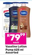Vaseline Lotion Pump Assorted-625ml Each
