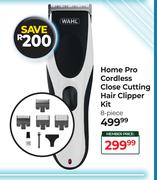Wahl Home Pro Cordless Close Cutting Hair Clipper Kit 8 Piece