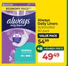 Always Daily Liners 16/20/40/60/80 Pack Value Pack