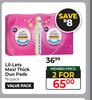 Lil-Lets Maxi Thick Duo Pads 16 Pack Value Pack-For 2