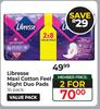 Libresse Maxi Cotton Feel Night Duo Pads 16 Pack Value Pack-For 2