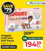 Huggies Gold Skin Soft Pants (Sizes 3-6) Jumbo Pack-Per Pack