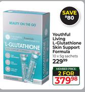 Youthful Living L-Glutathione Skin Support Formula-For 2 x 10 x 5g Sachets