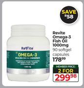 Revite Omega-3 Fish Oil 1000mg 90 Softgel Capsules-For 2