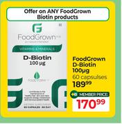 Food Grown D-Biotin 100mg 60 Capsules