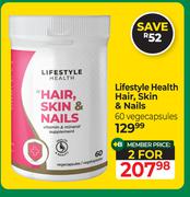 Lifestyle Health Hair, Skin & Nails 60 Vegecapsules-For 2
