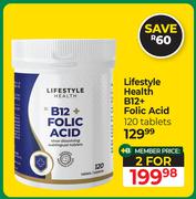 Lifestyle Health B12+ Folic Acid 120 Tablets-For 2