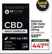 Rethink CBD Daily Capsules 20mg 30 Capsules