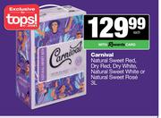 Carnival NL Sweet Red,Dry Red,White,NL Sweet White Or NL Sweet Rose-3L