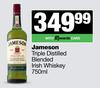 Jameson Triple Distilled Blended Irish Whisky-750ml