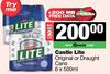 Castle Lite Original Or Draught Cans-For 2 x 6 x 500ml