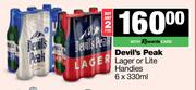 Devil's Peak Lager Or Lite Handies-For 2 x 6 x 330ml